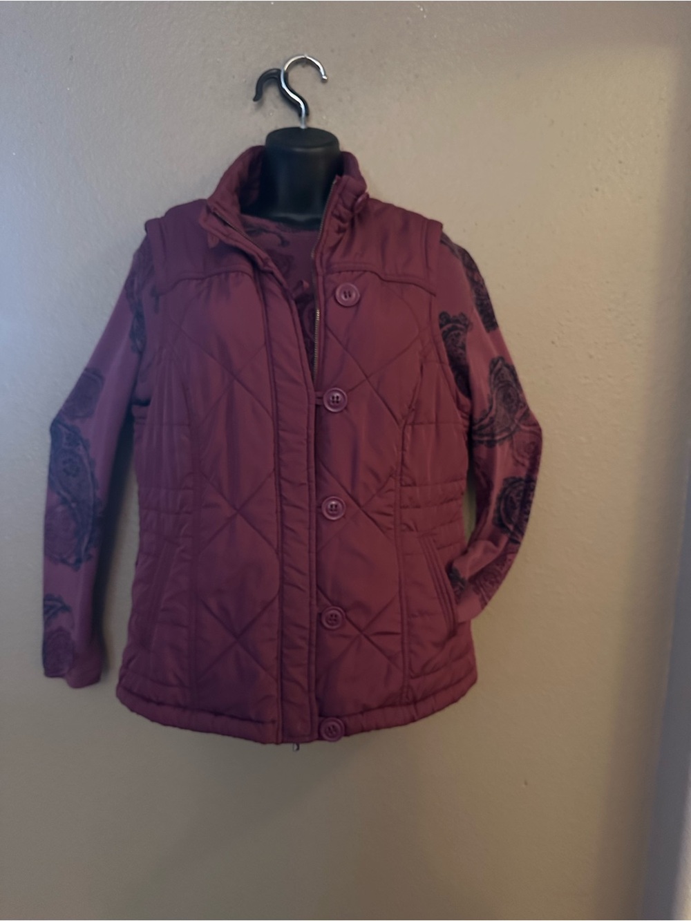 Sonoma Quilted Button-Front Puffer Vest with Matching Long Sleeve Shirt